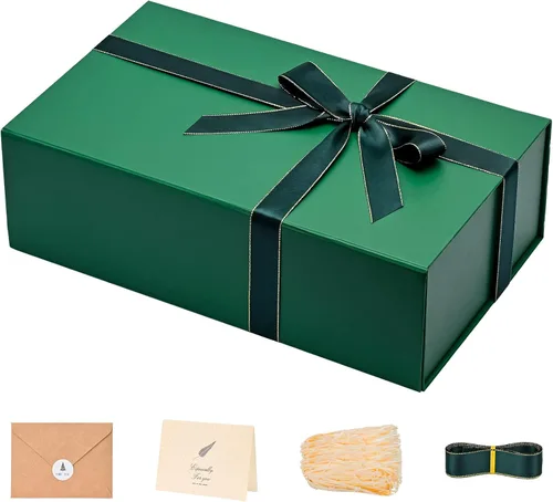 Miniatura 53 de LIFELUM Caja de regalo de 13.5 x 10 x 4 pulgadas, caja de regalo grande con tapas magnéticas, cajas de regalo negras para regalos de graduación