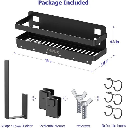 Miniatura 7 de Geesta Organizador de plancha mejorado para parrillas Blackstone de 28"/36", caja de almacenamiento de accesorios para barbacoa con soporte