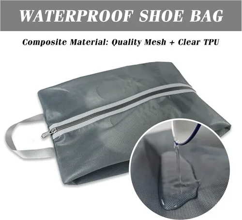 Miniatura 4 de Moyad Bolsa de zapatos de viaje para hombres y mujeres, paquete de 2 bolsas grandes XXL con cremallera, organizador de zapatos, bolsa