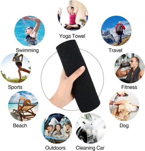 Miniatura 7 de SUNLAND Toallas deportivas de microfibra para entrenamiento de secado rápido, toallas de sudor para hombres y mujeres, ligeras y multiusos, toalla