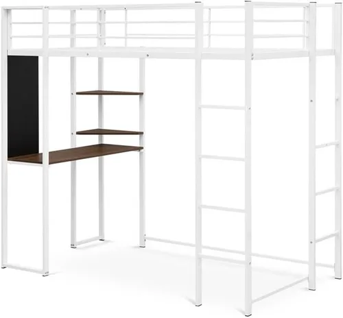 Miniatura 6 de East West Furniture BUTLBLK Buckland - Cama tipo loft individual, una cama de metal, una mesa, 2 estantes para libros y 2 escaleras con 3 y 4