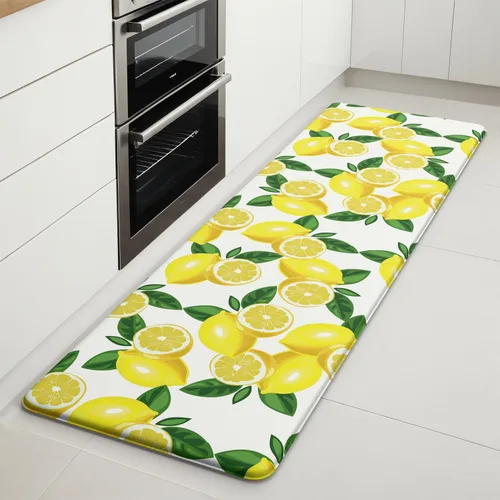 Miniatura 17 de Lemon Tapetes de Cocina para Piso - Tapetes Antifatiga para Piso de Cocina, Acolchados Antideslizantes Lavables de Espuma Viscoelástica