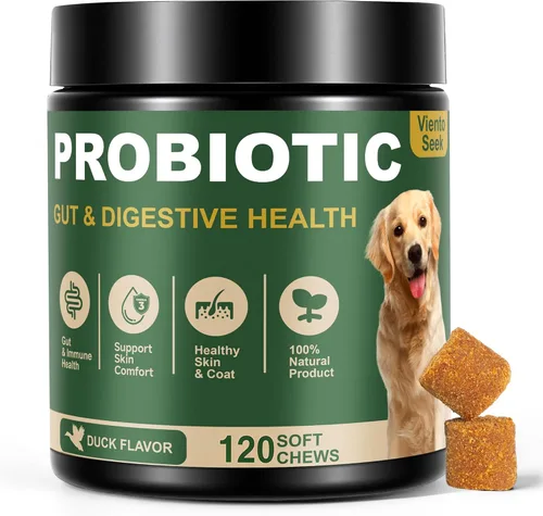 Miniatura 9 de Probióticos para Perros - Probióticos para perro para levadura, piel con picazón y oídos con picazón, salud digestiva, alivio de diarrea, apoyo