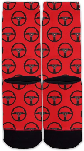 Miniatura 3 de Función patrón de volante de auto de carreras, calcetines rojos para hombre y mujer, Monte Carlo, cuero Racecar Drift Driver Jdm Classic Euro KDM