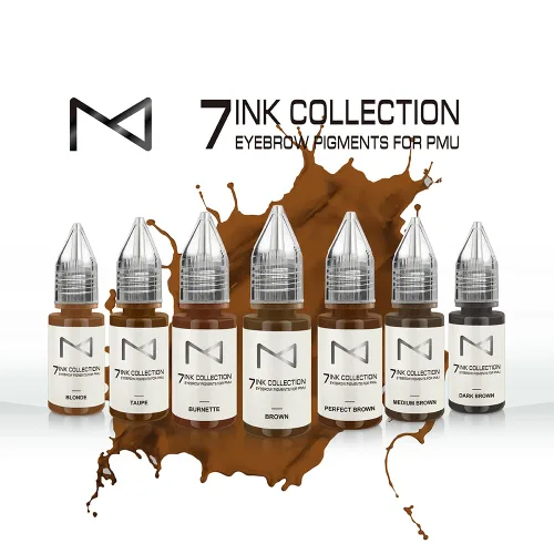 Miniatura 5 de M - 7Ink Tinta de pigmento líquido de siete colores para tatuaje de cejas - Kit de suministros de microblading de maquillaje permanente - Uso