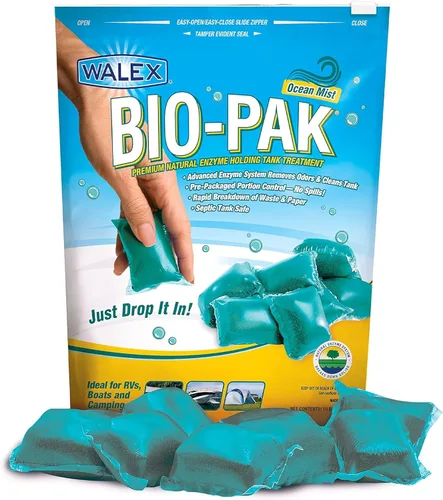 Walex Bio-Pak Black Desodorizador y Digestor de Residuos para Tanque de Retención Drop-Ins - Fórmula Avanzada de Enzimas para la Descomposición