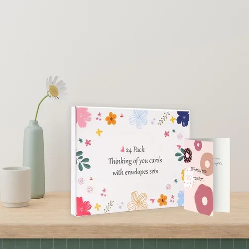 Miniatura 6 de Paquete de 24 tarjetas surtidas de Thinking of You con sobres autoadhesivos, tarjetas de felicitación precargadas en caja de 4 x 6 pulgadas
