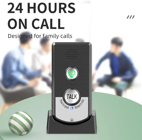 Miniatura 3 de Paquete de 2 intercomunicadores inalámbricos para voz en el hogar, llamadas bidireccionales para el hogar, ultra larga distancia, portátil, Negro