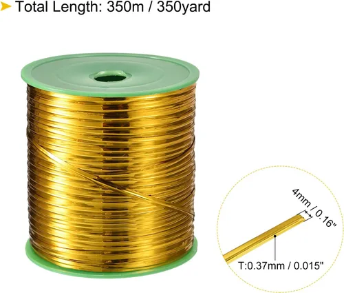 Miniatura 2 de Uxcell Lazos giratorios dorados metálicos de 350 yardas