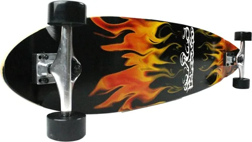 Miniatura 3 de KROWN Longboards RED Flame Complete Longboard Pintail