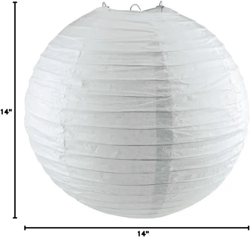 Miniatura 2 de Homeford Farol de papel redondo para colgar (14 pulgadas, blanco)