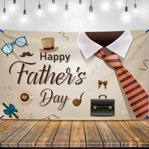 Miniatura 10 de KatchOn, Pancarta extragrande para el día del padre, 72 x 44 pulgadas, pancartas azules del día del padre, decoraciones del día del padre, Negro