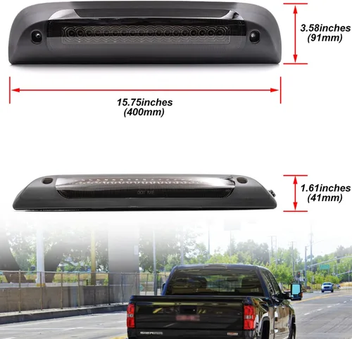 Miniatura 7 de Luz de freno LED de reemplazo de tercera luz para 2014-2018 Chevy Silverado GMC Sierra 1500 2500HD 3500HD Roja intermitente trasera de tercera luz