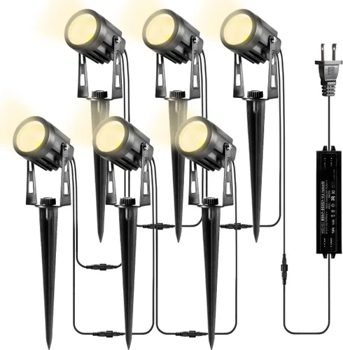 Miniatura 5 de Paquete de 2 luces de extensión cada una con cables de 9.84 pies para luces blancas cálidas de paisaje, sin enchufe/adaptador