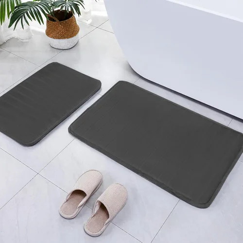 Miniatura 40 de SWEMSTAR Alfombra de baño de espuma viscoelástica con alfombra de inodoro, tapete de baño absorbente de agua para suelo de baño, antideslizante