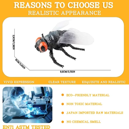Miniatura 3 de Figura de mosca grande – Juguete de insecto realista hueco para niños – Juguete educativo de insectos para clase de ciencias y exhibición