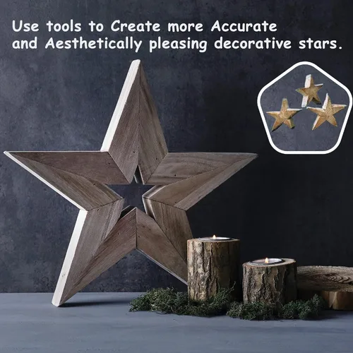 Miniatura 3 de Plantilla de plantilla de enrutador Plantillas de incrustaciones de enrutador de estrellas, herramienta de enrutador decorativo, plantillas