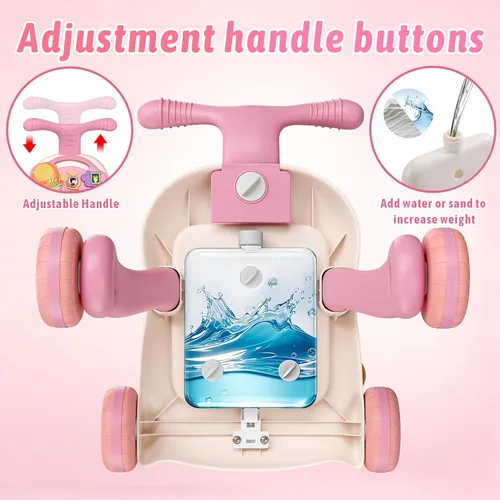 Miniatura 7 de QDRAGON Andador de bebé 3 en 1 y centro de actividades para niñas, aprendiendo a caminar, sentarse a pararse, juguetes educativos tempranos