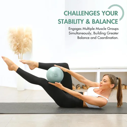 Miniatura 4 de Pelota de pilates de 9 pulgadas, pequeña pelota de ejercicio entre las rodillas para terapia física, pequeña yoga para pilates, yoga y entrenamiento