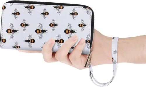 Miniatura 7 de HAWEE Cartera con cremallera doble para mujer, bolso de mano con soporte para teléfono celular para teléfono inteligente, tarjeta, moneda, efectivo