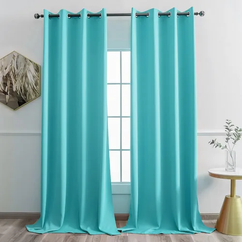 Miniatura 41 de YGO - Cortinas verdes de 183 cm de ancho por 213 cm de largo para dormitorio - Cortinas opacas con ojales en la parte superior, extra anchas