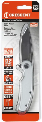 Miniatura 12 de Crescent Cuchillo de bolsillo de 3-1/4 pulgadas con hoja de punta caída y mango de aluminio - CPK325A
