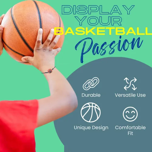 Miniatura 4 de Sportybella - Pulsera de baloncesto – Cuerda ajustable de cuerda de paracaídas, regalos para jugadores de baloncesto, se adapta a muñecas de 5 a 8