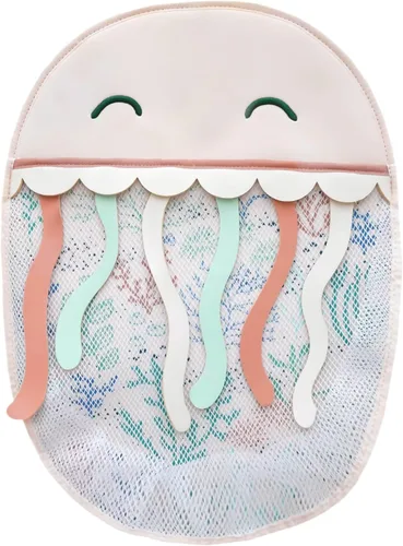 Copper Pearl Oceana - Organizador de juguetes de baño con ventosas de malla extra grande para bañera, red de almacenamiento de juguetes de baño de