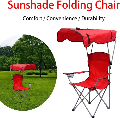 Miniatura 4 de Single Person Canopy Chair Outdoor Portable Foldable Oxford Fabric Beach Fishing Seat Camo 50 * 50 * 90/120CM