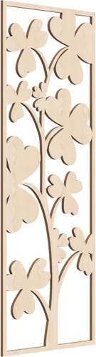 Miniatura 59 de 9 3/8 pulgadas de ancho x 24 3/8 pulgadas de alto x 1/4 pulgadas de alto, Bradford Paneles de pared decorativos de madera de calado, roble rojo rojo