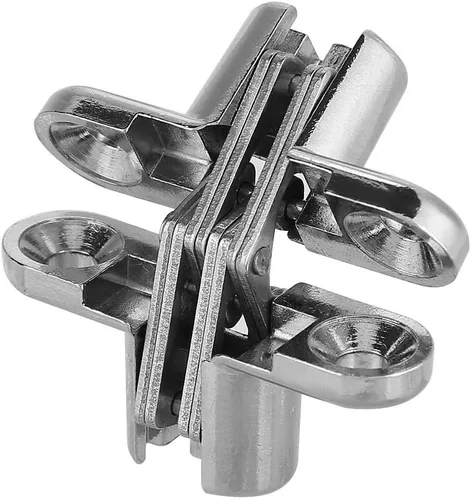 Miniatura 6 de Bisagras ocultas de aleación de zinc de 180 grados Bisagra de puerta cruzada oculta invisible Kit de gabinete de muebles de fácil instalación (S)
