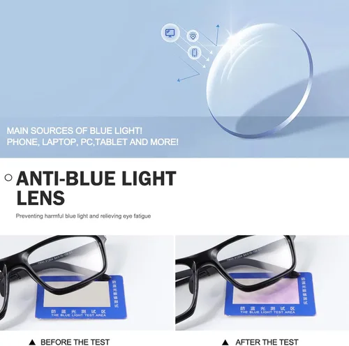 Miniatura 7 de YIMI Lentes fotocromáticos con bloqueo de luz azul, antifatiga ocular, para computadora, juegos, bloqueo de pantalla de luz azul, para hombres