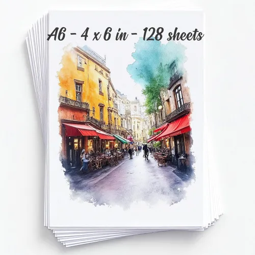 Miniatura 13 de Bloc de papel de acuarela de 64 hojas, A6, de 4 x 6 pulgadas, papel de color de agua de 140 libras/10.58 oz/m², 100% pulpa de algodón, suministros