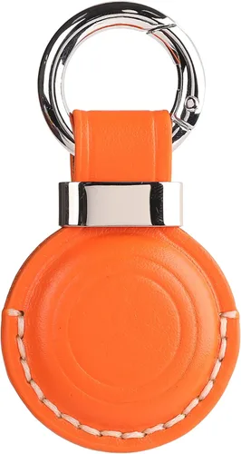 Miniatura 9 de Llavero de cuero genuino compatible con Airtag, soporte seguro para llavero de AirTag, accesorios para llavero AirTag - Marrón V2.0