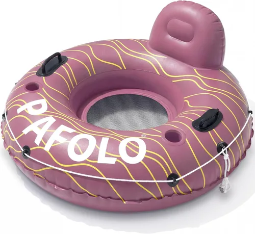 River Tube for Adults, Tube for River Floating, Heavy Duty River Tube for Beach Lake Rafting, River Floats with Mesh Bottom, Puncture-Resistant, Rojo