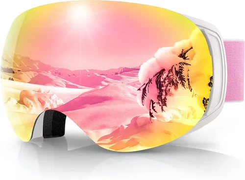 Miniatura 16 de findway Gafas de esquí OTG para mujeres, hombres, adultos, jóvenes - Sobre gafas, gafas de nieve - Lente intercambiable, gafas de snowboard antivaho
