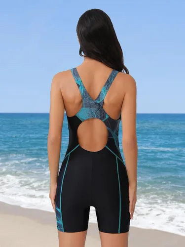 Miniatura 79 de ATTRACO Traje de baño deportivo de una pieza para mujer, traje de baño deportivo de entrenamiento