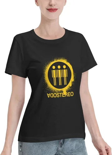 Miniatura 2 de Soda - Camisetas estéreo para mujer, ajuste holgado, casual, de algodón, cómodas, cuello redondo, manga corta, ropa