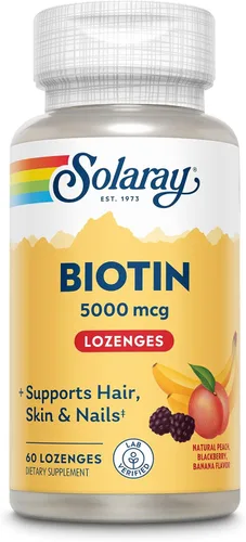 Miniatura 8 de Solaray Biotina de liberación temporal de 5000 mcg – Biotina pura 5000mcg para cabello, piel y uñas, vitamina capilar para mujeres y hombres, 7