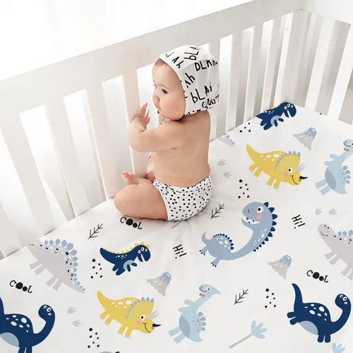 Miniatura 2 de Plushii Sábanas de Cuna para Bebés Varones Paquete de 4, 28"x 52" Juego de Sábanas de Cuna de Microfibra Extra Suave para Cuna Estándar y Colchón