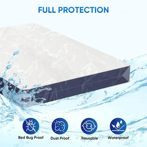 Miniatura 3 de TICONN 2PK Bolsa de plástico para colchón para mudanza y almacenamiento, cubierta protectora impermeable para colchón, suministros resistentes
