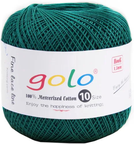 Miniatura 77 de Golo - Bolas de hilo para crochet de algodón tamaño 10, color algodón para crochet D-Fresa D078-fresa