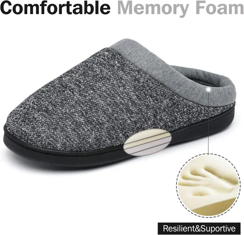 Miniatura 4 de Mishansha Pantuflas cómodas para hombre y mujer con espuma viscoelástica NegroGris Carbón