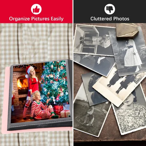Miniatura 8 de Álbum de fotos pequeño de 4 x 6 pulgadas, página interior negra con banda elástica fuerte, cada álbum pequeño tiene capacidad para 64 fotos, mini