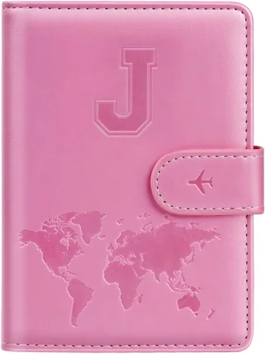 Miniatura 53 de Funda para Pasaporte Personalizada con Letra de la A a la Z, Billetera de Viaje con Bloqueo RFID, Funda para Pasaporte, Estuche para Pasaporte