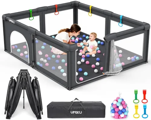 Miniatura 12 de Baby Playpen Foldable Playpen for Babies and Toddlers, Large Playpens Portable Play Pen Play Yard for Kids Fence Indoor Outdoor Travel 4 Handlers 50