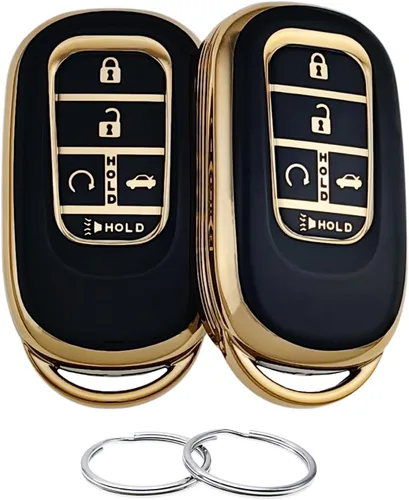 REPROTECTING Funda para llavero de TPU compatible con Honda Accord Civic HR-V CR-V Pilot Sport SI EX EX-L Touring 2022-2026 (negro/negro)
