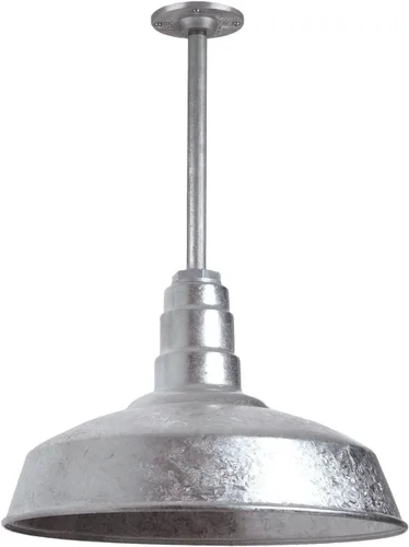 Steel Lighting Co. Carson Barn Light | Colgante montado en el techo | Cúpula de 16 pulgadas | vástago de 12 pulgadas | Luz de acero de estilo