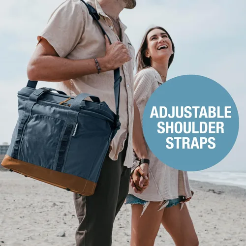 Miniatura 5 de CleverMade Pacifica - Hielera plegable, capacidad para 30 latas / 21 Qt, plegable para playa y viajes, con correa para hombro, abridor de botellas