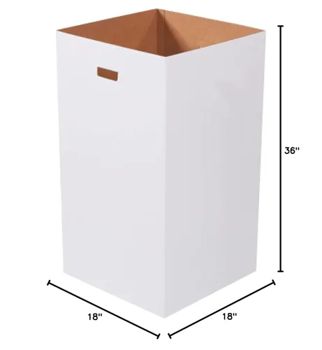 Miniatura 6 de Box USA Paquete de 10 botes de basura de cartón y reciclaje de 50 galones de 18 pulgadas de largo x 18 pulgadas de ancho x 36 pulgadas de alto